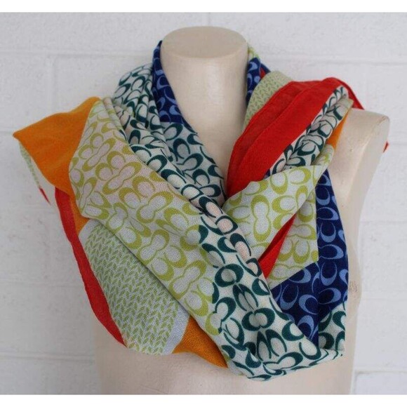 NWT Sacred Threads Artistic Colorful Patchwork Scarf Stripe Print Long Scarf - Picture 3 of 5